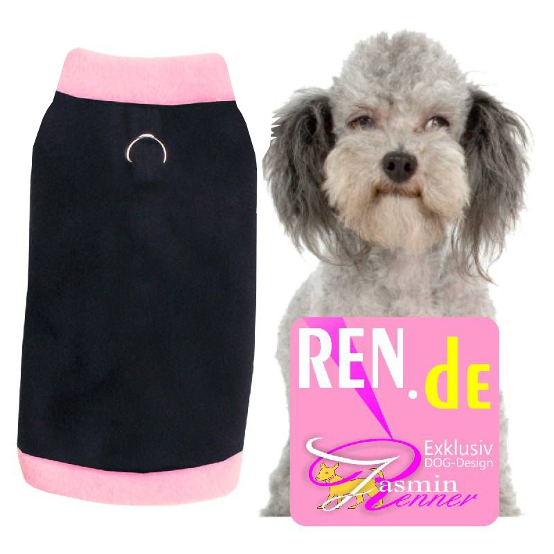 Artikel Nr-H08T90B__H08T90B-4__xxs,-fescher-pulli-fuer-hunde-in-schwarz-mit-rosanem-buendchen-und-kragen-aus-edlem-fleece-leinen-ring.-leinen-ring-Nr-H08T90B-