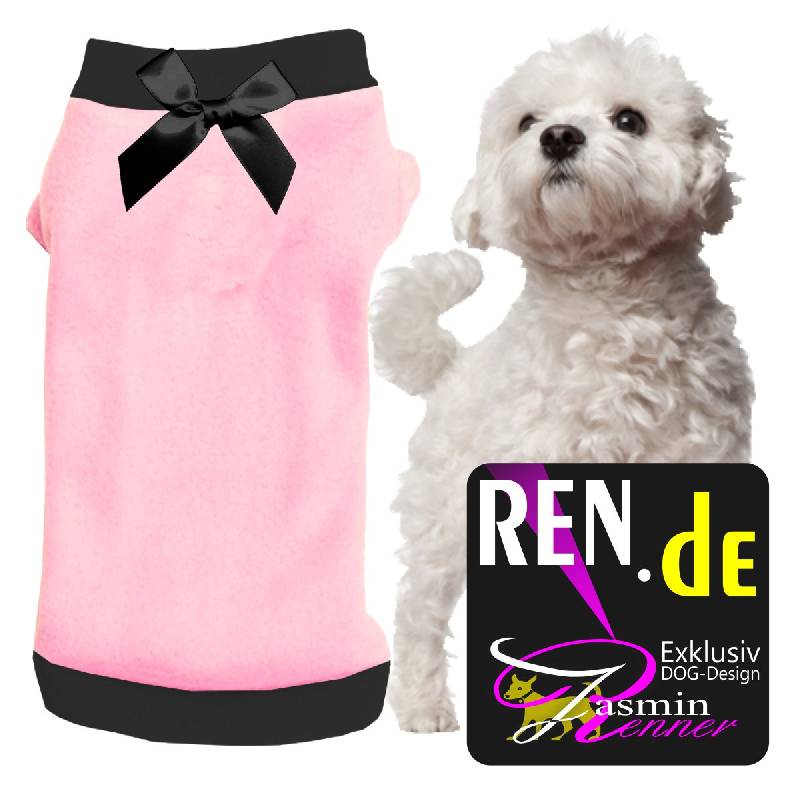 Artikel Nr-H09T47B__H09T47B-4__xxs,-herrlicher-pullover-fuer-hunde-in-der-farbe-rosa-mit-schwarzem-buendchen-und-kragen-aus-qualitaets-fleece.-qualitaets-fleece-Nr-H09T47B-