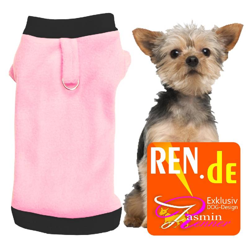 Artikel Nr-H09T48B__H09T48B-4__xxs,-huebscher-pulli-fuer-hunde-in-der-farbe-rosa-mit-schwarzem-kragen-und-buendchen-aus-fleece-stoff-d-ring.-fleece-stoff-d-ring-Nr-H09T48B-