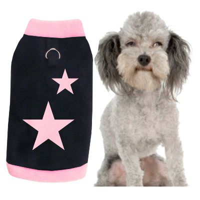 Artikel Nr-H09T90B__H09T90B-0__xxs,-warmer-pullover-fuer-kleine-hunde-in-schwarz-mit-rosanem-kragen-und-buendchen-aus-fleecestoff-leinen-ring.-leinen-ring-Nr-H09T90B-