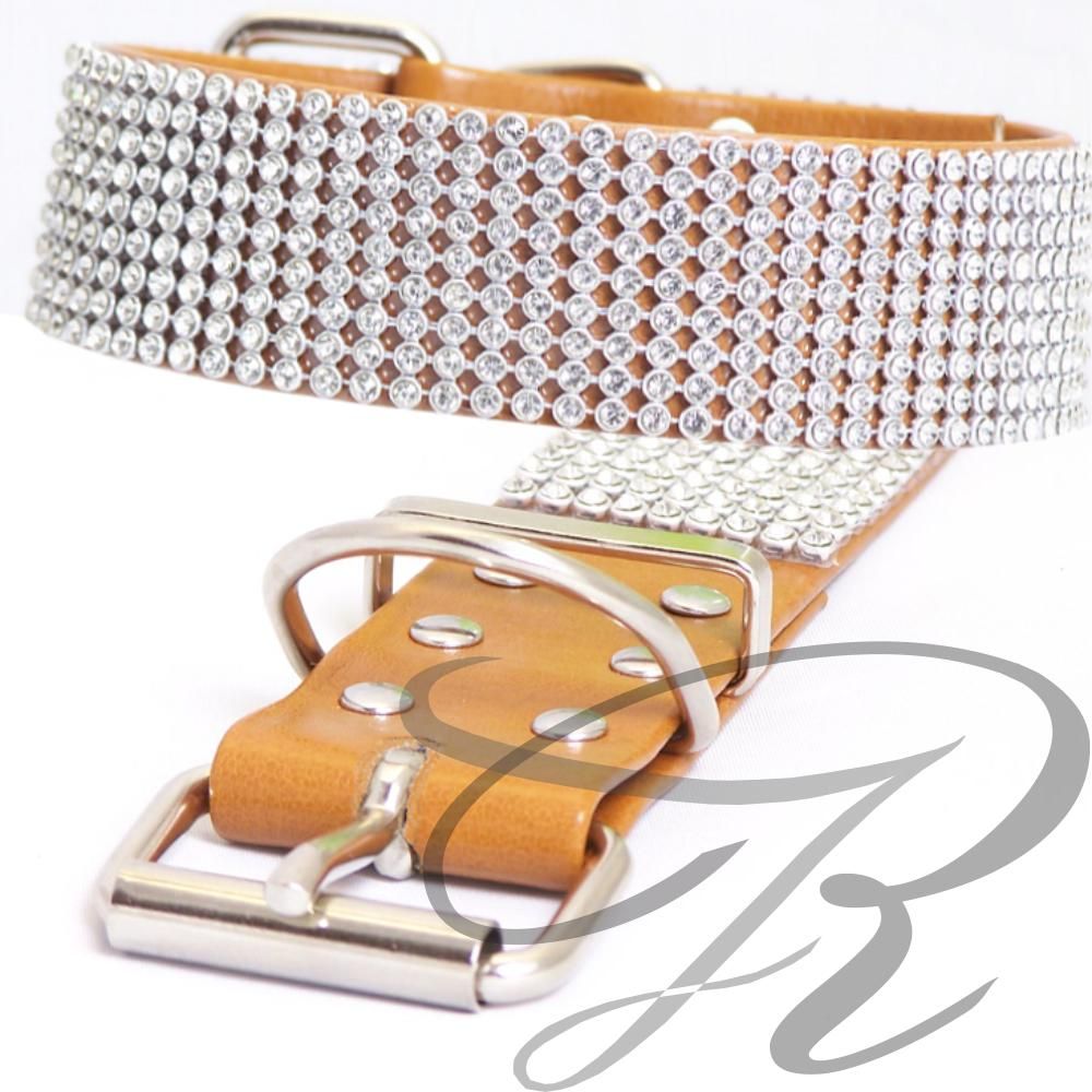 Artikel Nr-H67T43B__H67T43B-4__xs,-30mm-hundehalsband-mit-strass-9-reihig-in-schoenen-braun.-xs-9-reihig-braun-Nr-H67T43B-